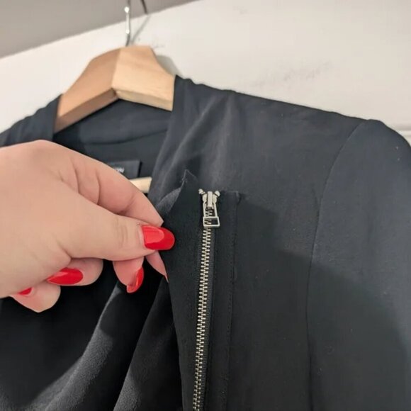 Aritzia Babaton | Oliver Draped Moto Jacket In Black - Picture 6 of 10